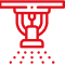 Red fire sprinkler icon spraying water, indicating a wide range of fire protection products.